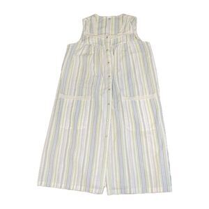 PINKK boho cottagecore lace pastel striped sleeveless nightgown lace trim size m